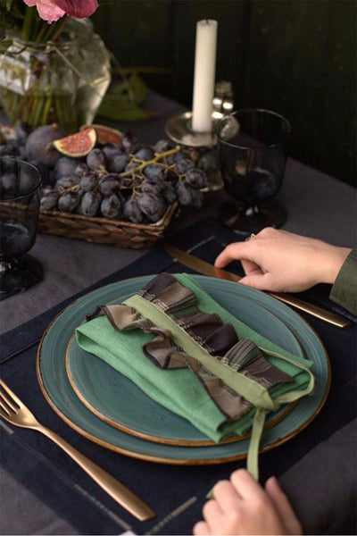 Set of 12 Casimir Teal Dinner Set- Set of 12