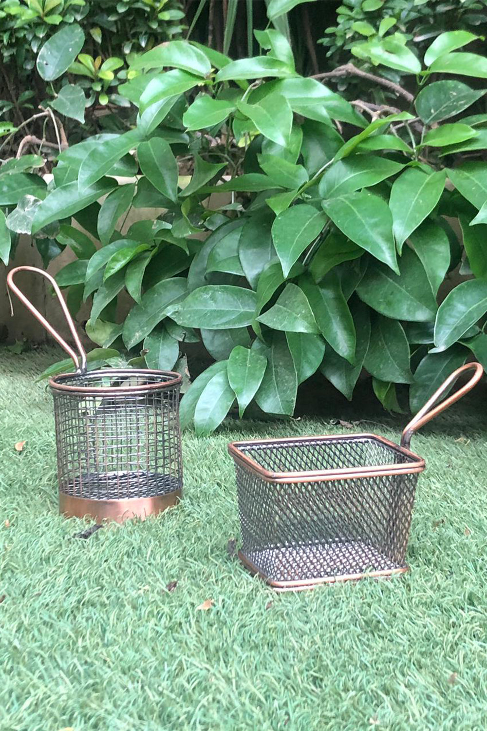 Black Rectangular Mesh Serving Basket- Set of 2